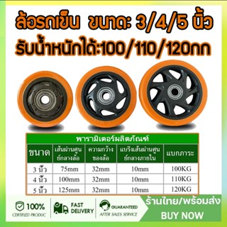 ล้อรถเข็น 3/4/5 นิ้ว ล้อเปล่า(พร้อมลูกปืน 1 ลูก) ล้อ​ยูรีเทน…