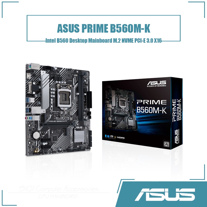 Asus PRIME B560M-K เมนบอร์ดคอมพิวเตอร์ LGA 1200 DDR4 64G สําหรับ Intel B560 เดสก์ท็อปเมนบอร์ด M.2 NV