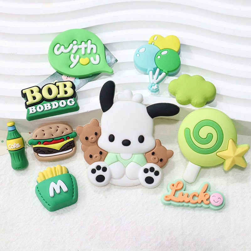 แผ่นยางนิ่ม ลายการ์ตูนสุนัข ลูกสุนัขน่ารัก ขนาดใหญ่ diy อุปกรณ์เสริม สําหรับทําเครื่องประดับ เคสโทรศัพท์ รองเท้า แก้วน้ํา