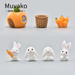 Muvako ฟิกเกอร์กระต่ายจิ๋ว DIY อุปกรณ์เสริม สําหรับตกแต่งสวนบอนไซ