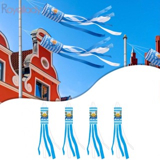Oktoberfest ถุงเท้ากันลม สีขาว และสีฟ้า สําหรับแขวนกลางแจ้ง 1/4 ชิ้น