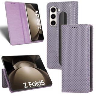 เคสมือถือ แบบหนัง ฝาพับ พร้อมช่องใส่ปากกา สําหรับ Samsung Z Fold 5 Galaxy Z Fold5 5G