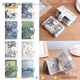 Eutus กระเป๋าสตางค์ หนัง Pu ลายดอกไม้ 20 ช่อง สําหรับใส่บัตรเครดิต บัตรประจําตัวประชาชน ผู้ชาย ผู้หญิง