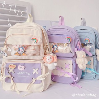 ♚♚Keshan Store [Fashion Summer] Schoolbag Womens ins Backpack Korean Senior high school Junior High School Students Internet Celebrity Mori Fashion Joker New Super Fire Backpack Women