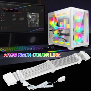 [calcutta] สายเคเบิลพอร์ต ชุบทอง สีขาว สีนีออน สําหรับเล่นเกม Rgb Effects Power Supply and Gpu