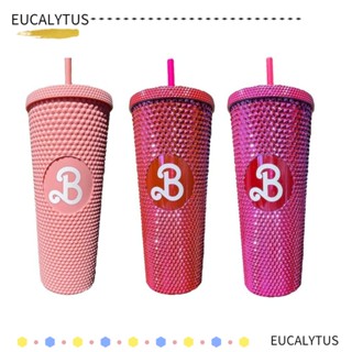 Eutus ขวดน้ําดื่ม พร้อมหลอดดูด สีชมพู สําหรับตุ๊กตาบาร์บี้