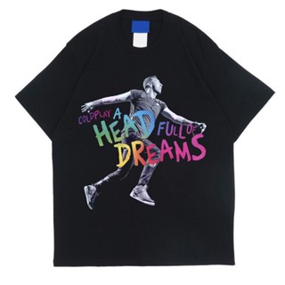 ไฟ! เสื้อยืด ผ้าฝ้าย พิมพ์ลาย Kaos Coldplay A Head Full Of Dreams สําหรับผู้ชาย