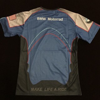 เสื้อยืดแขนสั้น แบบแห้งเร็ว พิมพ์ลายรถจักรยานยนต์ BMW Motorrad แฟชั่นฤดูร้อน สําหรับผู้ชาย