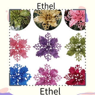 Ethel1 ดอกไม้คริสต์มาส กลิตเตอร์ สําหรับตกแต่งต้นคริสต์มาส