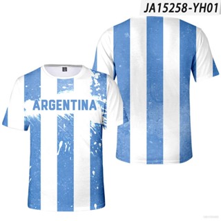 เสื้อยืดแขนสั้นลําลอง พิมพ์ลาย World Cup Argentina Fans พลัสไซซ์ สําหรับผู้ชาย