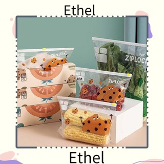 Ethel1 ถุงเก็บความเย็น วัสดุ PE แบบมีซิป ไม่รั่วซึม มาร์กได้