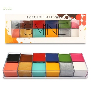 Dudu ภาพวาดสีน้ํามัน รูปใบหน้า แฟนซี ไร้สารพิษ ปลอดภัย 12 สี สําหรับฮาโลวีน