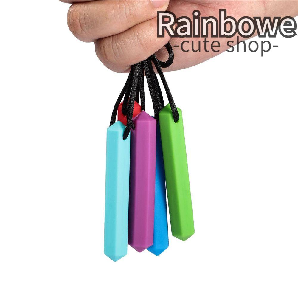 RAINBOW สร้อยคอยางกัดเด็กการงอกของฟัน ADHD กัดต่อต้านออทิสติกของเล่นการงอกของฟัน