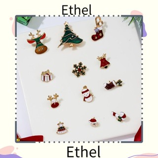 Ethel1 เข็มกลัด ลายการ์ตูนคริสต์มาสน่ารัก 3 ชิ้น ต่อชุด