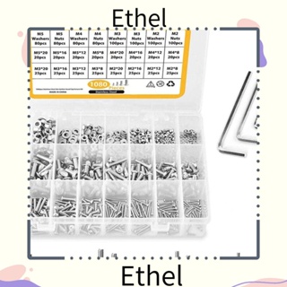 Ethel1 สกรูซ็อกเก็ต หกเหลี่ยม สเตนเลส 304 8 มม. 12 มม. 16 มม. 20 มม. M2 M3 M4 M5 สําหรับเครื่องใช้ในครัวเรือน 1080 ชิ้น