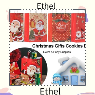 Ethel1 ถุงกระดาษคราฟท์ ลายซานตาคลอส สโนว์แมน กวาง คริสต์มาส อเนกประสงค์ สําหรับใส่ของขวัญ 6 ชิ้น