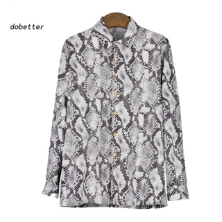 &lt;Dobetter&gt; เสื้อเชิ้ตแขนยาว โพลีเอสเตอร์ พิมพ์ลายงู ระบายอากาศ สําหรับผู้ชาย