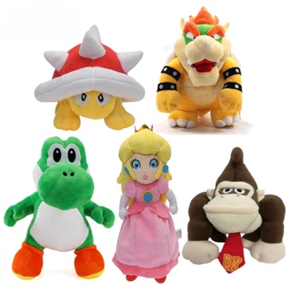 ตุ๊กตายัดนุ่น รูปการ์ตูนอนิเมะ Super Mario Bros Bowser Yoshi Peach Donkey Kong ของเล่นสําหรับเด็ก