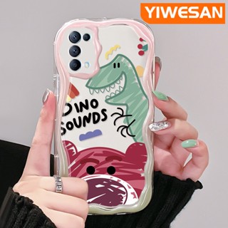 เคสโทรศัพท์มือถือแบบนิ่ม ใส กันกระแทก ลายการ์ตูนไดโนเสาร์ และหมี สีมาการอง หลากสี สําหรับ OPPO Reno 5 5G Reno 5K 5G Find X3 Lite