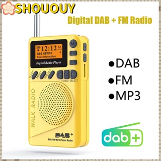 Shououy เครื่องเล่น MP3 วิทยุ FM Band III 10 DAB ดิจิทัล หน้าจอ LCD 10 ช่องทาง ทนทาน ชาร์จได้