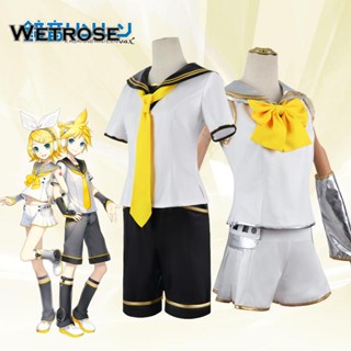  [Wetrose] ชุดคอสเพลย์อนิเมะ Kagamine Rin Kagamine Len Cos สําหรับผู้ชาย ผู้หญิง