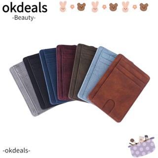 Okdeals กระเป๋าหนังแฟชั่น ขนาดเล็ก สําหรับใส่บัตร