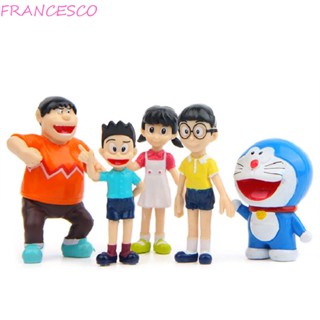 Francesco ตุ๊กตาฟิกเกอร์ Doraemon Kawaii Minamoto Shizuka ของเล่นสําหรับเด็ก 5 ชิ้น ต่อชุด