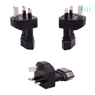 Will UK 3pin to European Standard 2-pin 110v-250V อะแดปเตอร์พาวเวอร์ซัพพลาย ตัวผู้ เป็นตัวเมีย