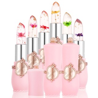 ลิปสติก ลิปบาล์ม เพิ่มความชุ่มชื้น ลายดอกไม้ สีใส