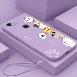 เคสซิลิโคนนิ่ม ลายการ์ตูนแมวน่ารัก พร้อมสายคล้อง สําหรับ VIVO 2021 2023 2025 2026 2027 2028 2029 2032 2043 2034