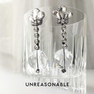 ต่างหูพลอยกระจก ต่างหูคลิป ต่างหูก้านเงินแท้ Unreasonable Accessories UA0729-01