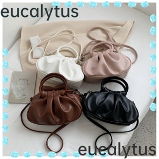 Eucalytus1 กระเป๋าถือ กระเป๋าสะพายไหล่ หนัง PU แบบนิ่ม รูปเมฆ เข้ากับทุกการแต่งกาย สไตล์เรโทร สําหรับผู้หญิง