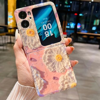 Luken เคสโทรศัพท์มือถือแบบนิ่ม TPU กันกระแทก ลายดอกไม้ แสงสีฟ้า แฟชั่น สําหรับ OPPO Find N2 N2