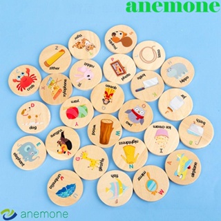 Anemone การ์ดตัวอักษรภาษาอังกฤษ 26 ตัวอักษร ของเล่นเสริมการเรียนรู้ สําหรับเด็กอนุบาล