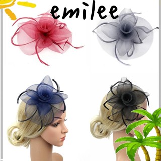 Emilee ที่คาดผม ประดับขนนก ดอกไม้ สําหรับงานแต่งงาน ปาร์ตี้