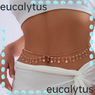 Eucalytus1 สายโซ่คล้องเอว ประดับคริสตัล พลอยเทียม รูปผีเสื้อ สีทอง หลายชั้น สไตล์โบโฮ เหมาะกับฤดูร้อน