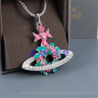 0807-YWTY-SDY Queen Mother Vivienne Christmas Garland Pearl Saturn Necklace Female Niche Limited Gift G8QJ