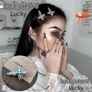 Lucky กิ๊บติดผมอะคริลิค โลหะ ลายมังกร สไตล์ฮาราจูกุ