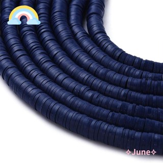 June ลูกปัดดินโพลิเมอร์ไวนิล สีฟ้า 10 เส้น 3200 ชิ้น