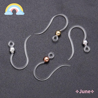 June ตะขอเรซิ่นใส 12.5x11 มม. แบบพกพา ทนทาน สําหรับทําเครื่องประดับ ต่างหู DIY 20 ชิ้น