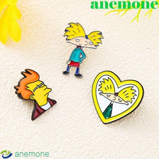 Anemone Hey Arnold เข็มกลัด น้ํามันหยด สไตล์เกาหลี น่ารัก โลหะผสม เคลือบเดนิม ปกเสื้อ ปาร์ตี้