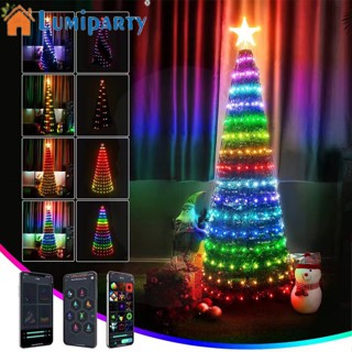 Lumiparty Rgb สายไฟ Led หลากสีสัน ควบคุมผ่านแอพบลูทูธ สําหรับตกแต่งคริสต์มาส กลางแจ้ง