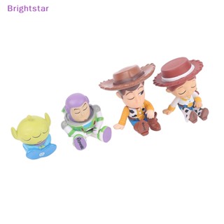 Brightstar ใหม่ ฟิกเกอร์ดิสนีย์ Toy Story Buzz Lightyear Woody Alien สําหรับตกแต่งโต๊ะ 4 ชิ้น