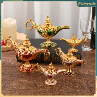 ❀ Vintage Legend Aladdin Lamp Magic Genie Wishing Light Aromatherapy Pot Tabletop Decor Crafts For Home Wedding Decoration Gift