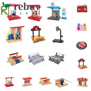 Rebuy ชุดของเล่นตัวต่อรางรถไฟไม้ DIY สําหรับเด็ก ผู้ปกครอง เด็กวัยหัดเดิน