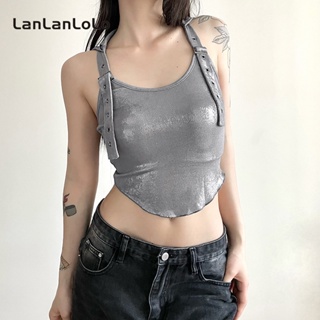 Lanlanlolo เสื้อกล้ามลําลอง มีฮู้ด เปิดหลัง เซ็กซี่ สีพื้น แฟชั่นสําหรับสตรี 2023