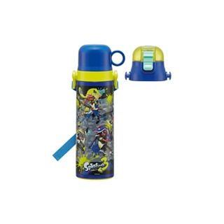 Skater Water Bottle 580ml Splatoon 3 Childrens Straight Drink with Cup 2WAY Cup Stainless Steel SKDC6-A