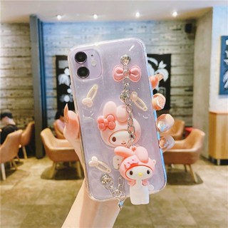 เคสโทรศัพท์มือถือ ลาย Melody Cinnamon Dog พร้อมสายโซ่คล้อง สําหรับ Samsung s23 s21 20fe 10 a71 a52 note20ultra