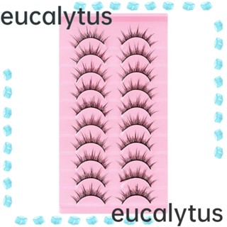 Eucalytus1 ขนตาปลอม รูปมังงะ แต่งกลิตเตอร์ สําหรับแต่งหน้า 10 คู่