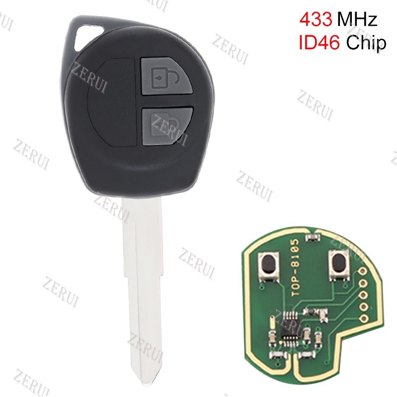 Zr สําหรับ 433MHz 2 ปุ่ม Keyless Uncut Flip Remote Key Fob พร้อม ID46 ชิปสําหรับ SUZUKI SWIFT SX4 Alto JIMNY VITARA IGNIS Splash 2007-2013